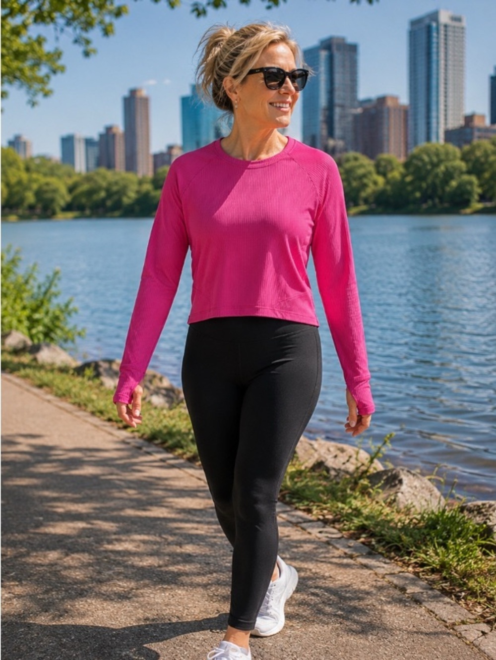 Spyder Womens Performance Top Pink Long Sleeve Athletic Workout Activewear Shirt